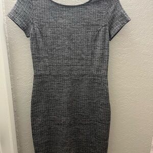 Banana Republic Grey Textured Midi Sheath Dress